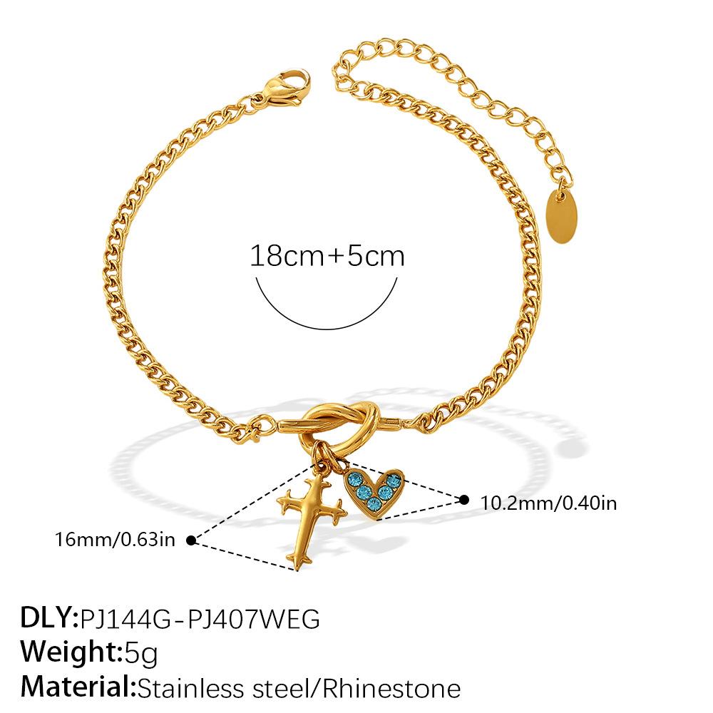 Diy Oil Drop Pendant Bracelet Women'S Stainless Steel Gold-Plated Simple Fashion Trend Jewelry