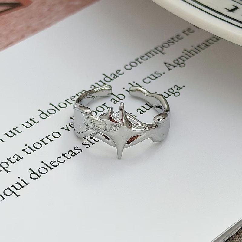 Ballettmädchen Schlichter Schlichter Ring Geometrischer Öffnungsring Modischer Persönlichkeits-Schlichter Kalter Stapelbarer Wind Zeigefingerring