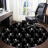 1pc Skeletoons Chair Carpet for Office, Indoor Non Slip Washable Polyester Fiber Carpet,