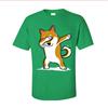 Funny Men's T-Shirt Shiba Inu Dabbing Tops Tees Discount Crew Neck Dance Tshirt Short Sleeve Cotton Casual T Shirt Wholesale