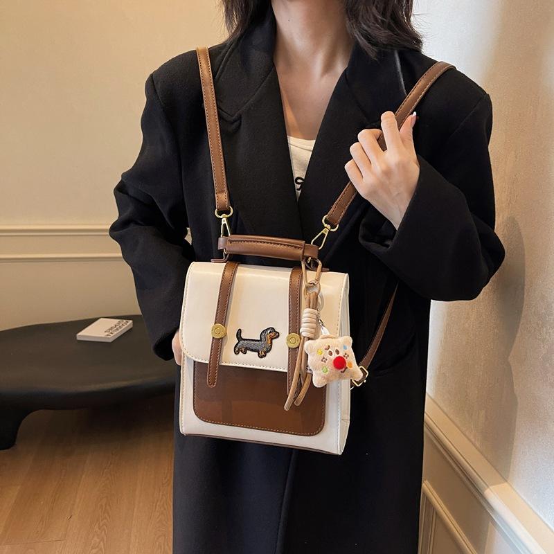 Bag women's new high-value backpack women's 2025 women's contrasting color student bag travel crossbody small backpack