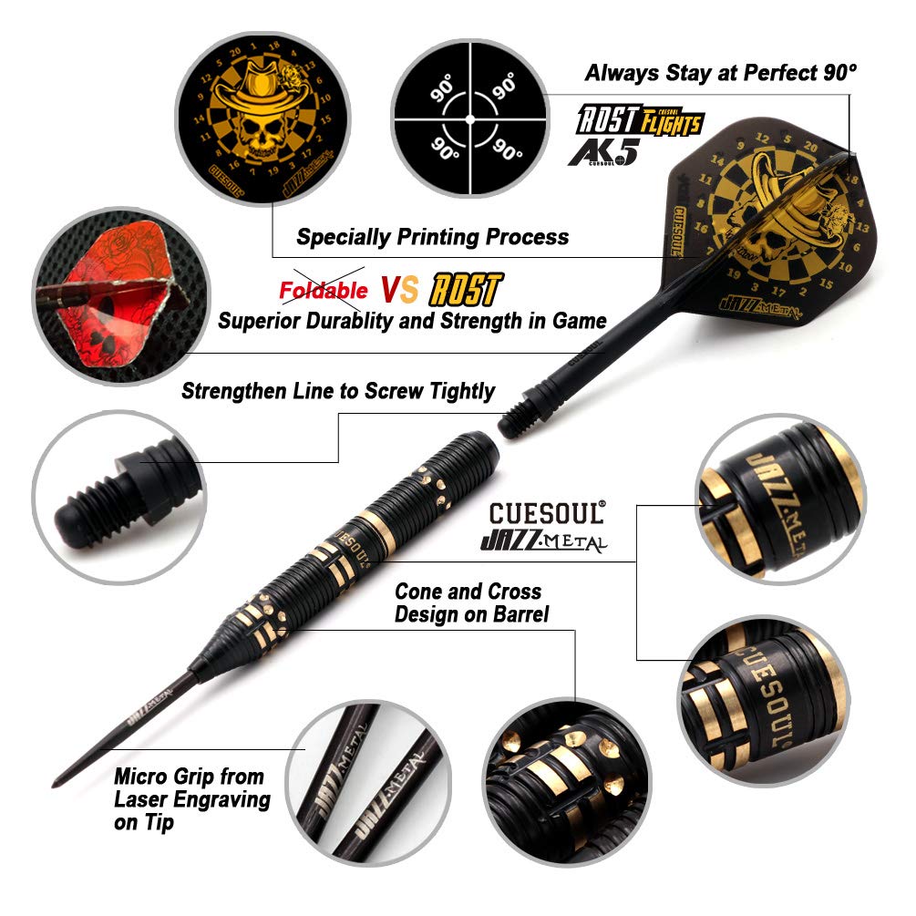 CUESOUL JAZZ-METAL series 21g steel tip darts set + AK5 integrated shaft and flight M (CSJM-JMYH21)