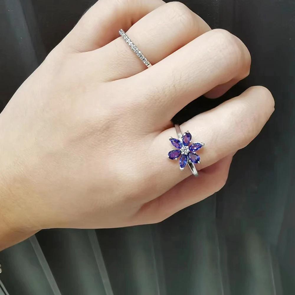Original 925 Silver Women Finger Rings for Women Silver Colorful Heart Zirconia Stone Daisies Stars Trinkets