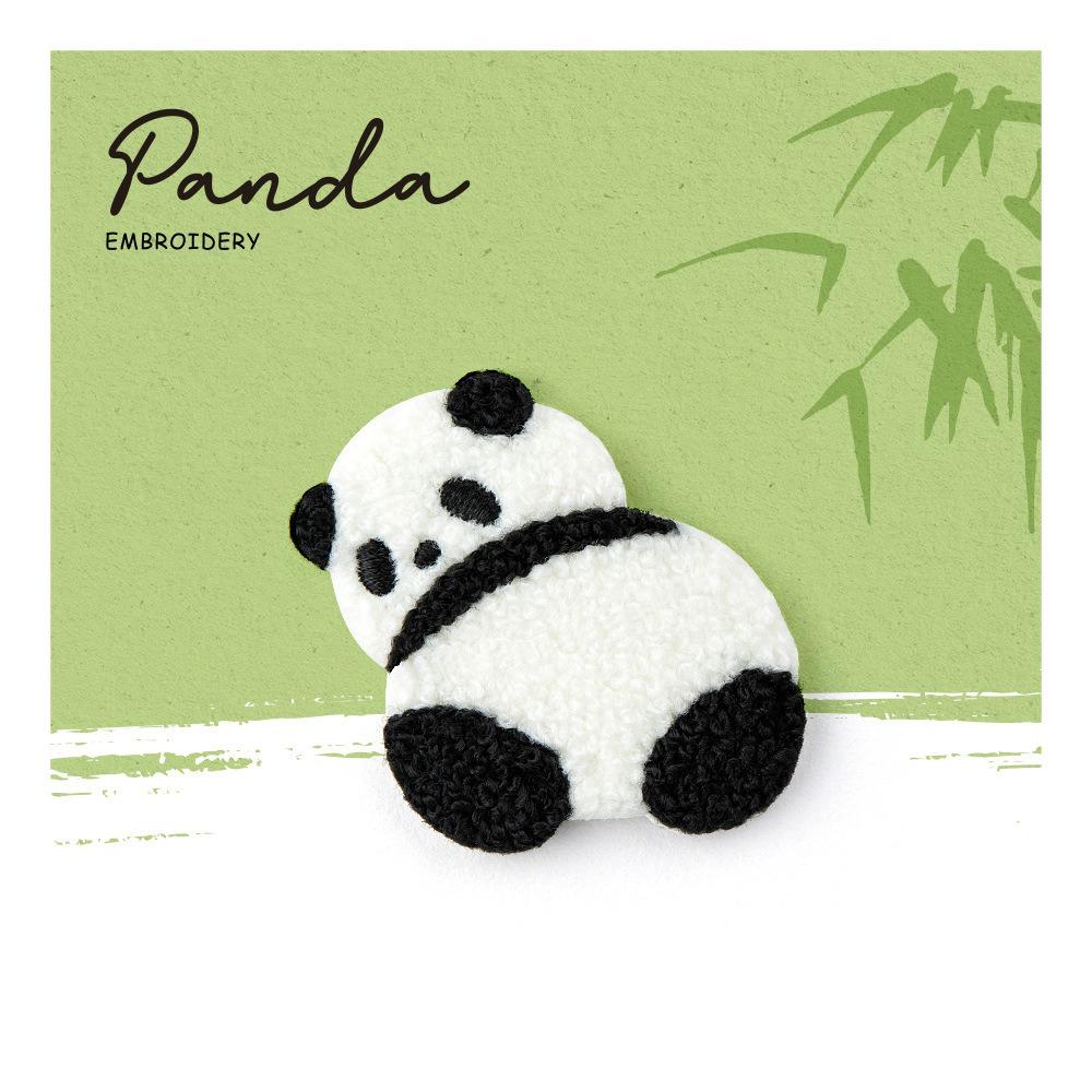 Cartoon Embroidery Panda Pin Exquisite Cloth Badge Creative Panda Brooch  Clothing Accessory