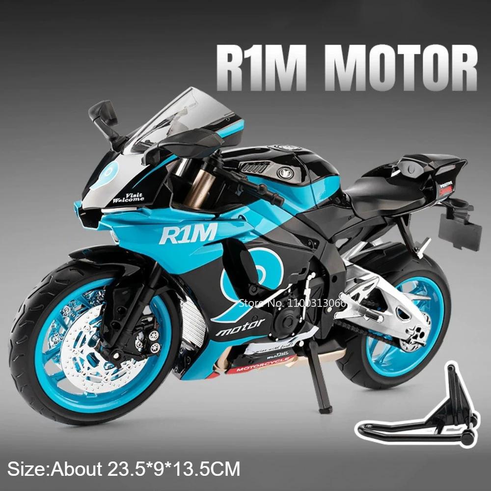 1:9 Scale Honda CBR1000 R1M Motorcycles Models Toys Metal Diecast Rubber Tires Shock Absorption Motorbikes for Home Decoration