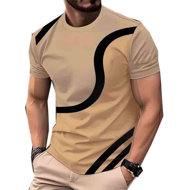 Men's Fashion 3D Printed Men's T-Shirt Crew Neck Short Sleeve Summer Crew Neck T-Shirt Casual Wear Polyester Fiber Regular