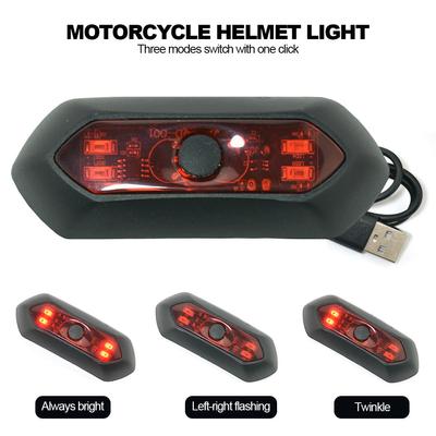 Cască cu 4 LED-uri, reîncărcabilă pentru motociclete, fară spate pentru bicicletă, lumină de avertizare, intermitent puternic, rezistent la apă, cu 3 moduri de lumină USB