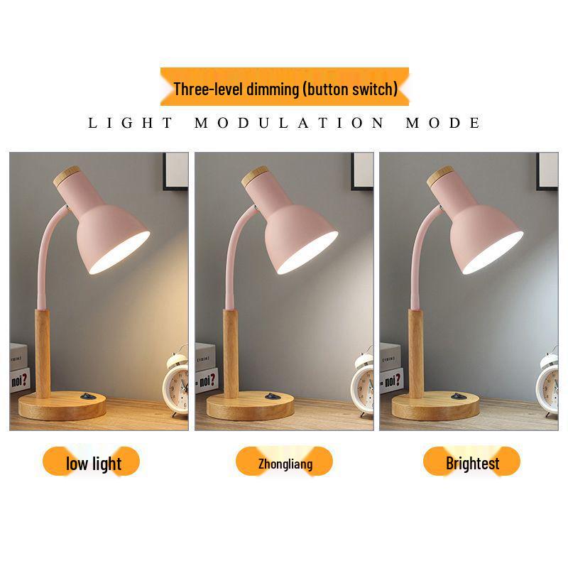 Nordic Retro Eye Protection Table Lamp - Bedside & Study Desk Lamp with Plug-in Feature