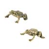 Solid Brass Lucky Rich Toads Frog Animal Statue Decor Tea Pet Bronze Ornaments Craft Collection NEW
