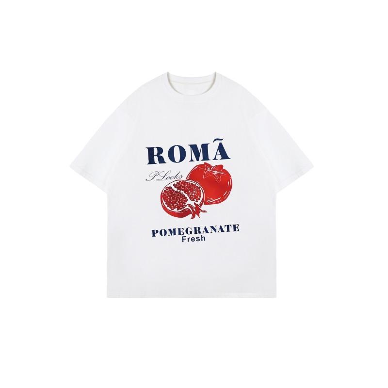 Oversized T Shirt Black Roma Pomegranate Fresh Fruit Graphic Print Casual Summer Wear