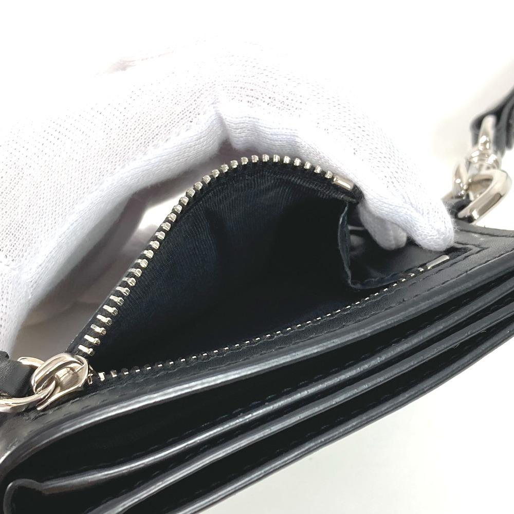 VALENTION VLTN Logo Neck strap Wallet Coin Case Purse Bifold Wallet Black