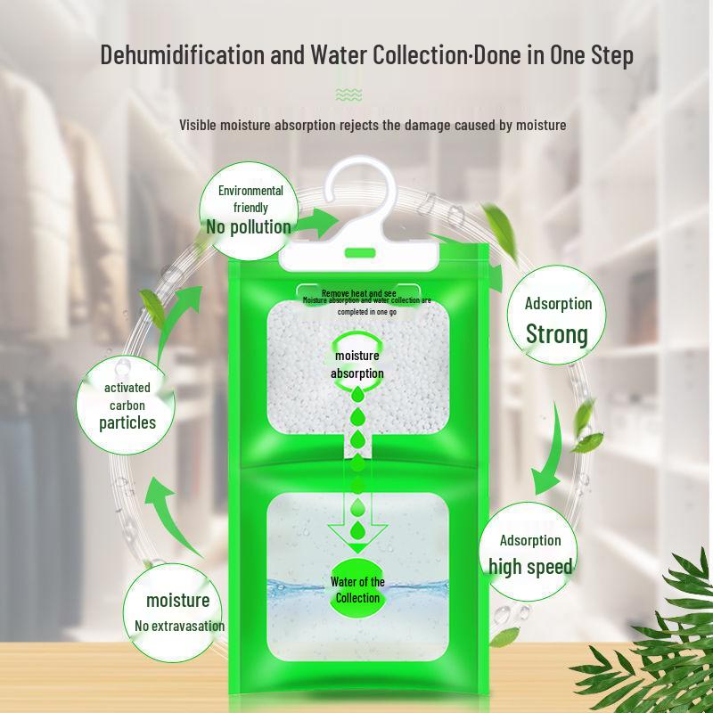 Wisząca torba odwilżająca do szafy - Pochłaniacz wilgoci, środek osuszający przeciw pleśni