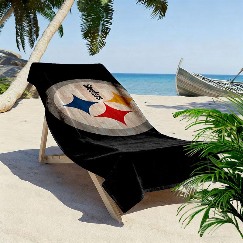 Pittsburgh Steelers Print Beach Towel, Large Soft Quick Dry Towel for Beach Camping Swimming