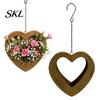 Wedding Party Plant Stand Rustic Heart Shaped Metal Hanging Planter, Distressed Iron Flower Basket, Garden Decor Wall Mount Holder for Outdoor