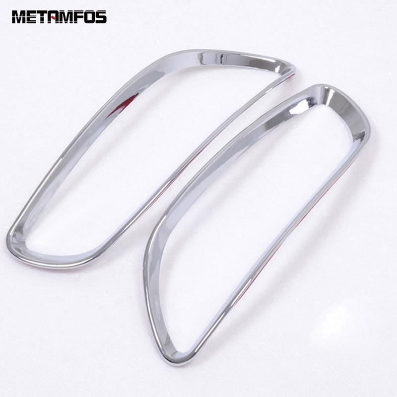 For Hyundai Santa Fe 2010 2011 2012 Chrome Rear Fog Light Lamp Cover Trim Foglamp Protector Foglight Frame Exterior Accessories
