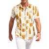 Camicia Casual da Uomo a Maniche Corte con Bottoni e Stampa Festival della Birra Tessuto Leggero Traspirante Vestibilità Rilassata Top Estivo