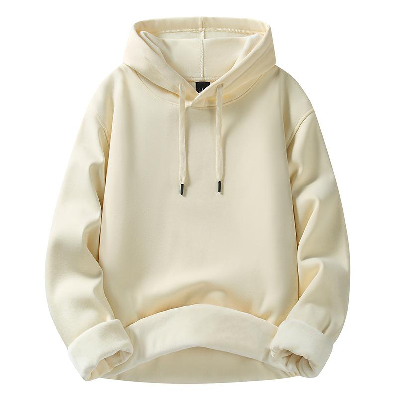Fashion Sweater Men's New Spring, Autumn and Winter Solid-colour Padded and Thickened Hoodie Tide Couple Round Neck Jacket Tops