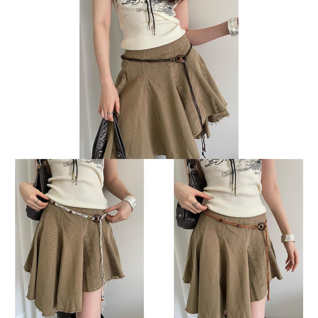 Ethnic Style Woven Belt For Women With Automatic Buckle Perfect For Dresses And Jeans