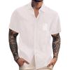 Men's Vintage Button Down Bowling Shirts Short Sleeve Summer Beach Shirt