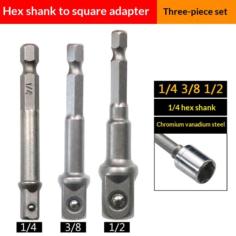 1/3Pcs Power Tools Chrome Vanadium Steel Socket Adapter Seth EX Shank To 1/4 "3/8" 1/2 "Extension Drill Bits Hex Bit Set