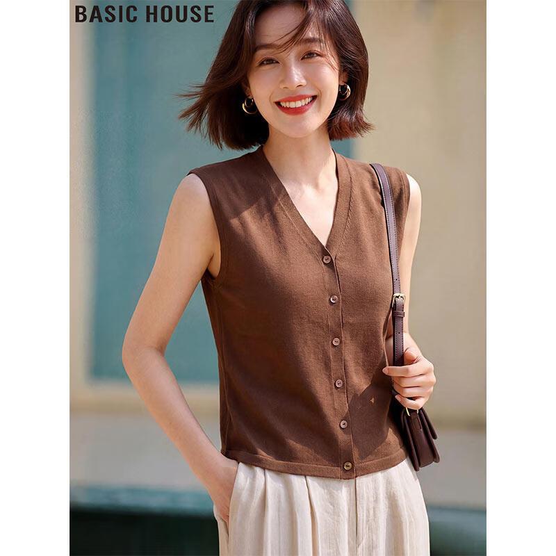 Basic House Sleeveless Knit Tencel Vest Top M