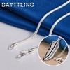 Fino collar de plata de ley 925 de 16-30 pulgadas con forma de pluma para hombres y mujeres, regalos de moda, amuleto de boda, joyería para fiestas