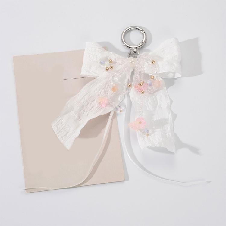 Pearls Bows Keychain Bag Charms Car Keyrings Bag Charms Accessories for Purse Backpack Decorations Valentines Day Gifts