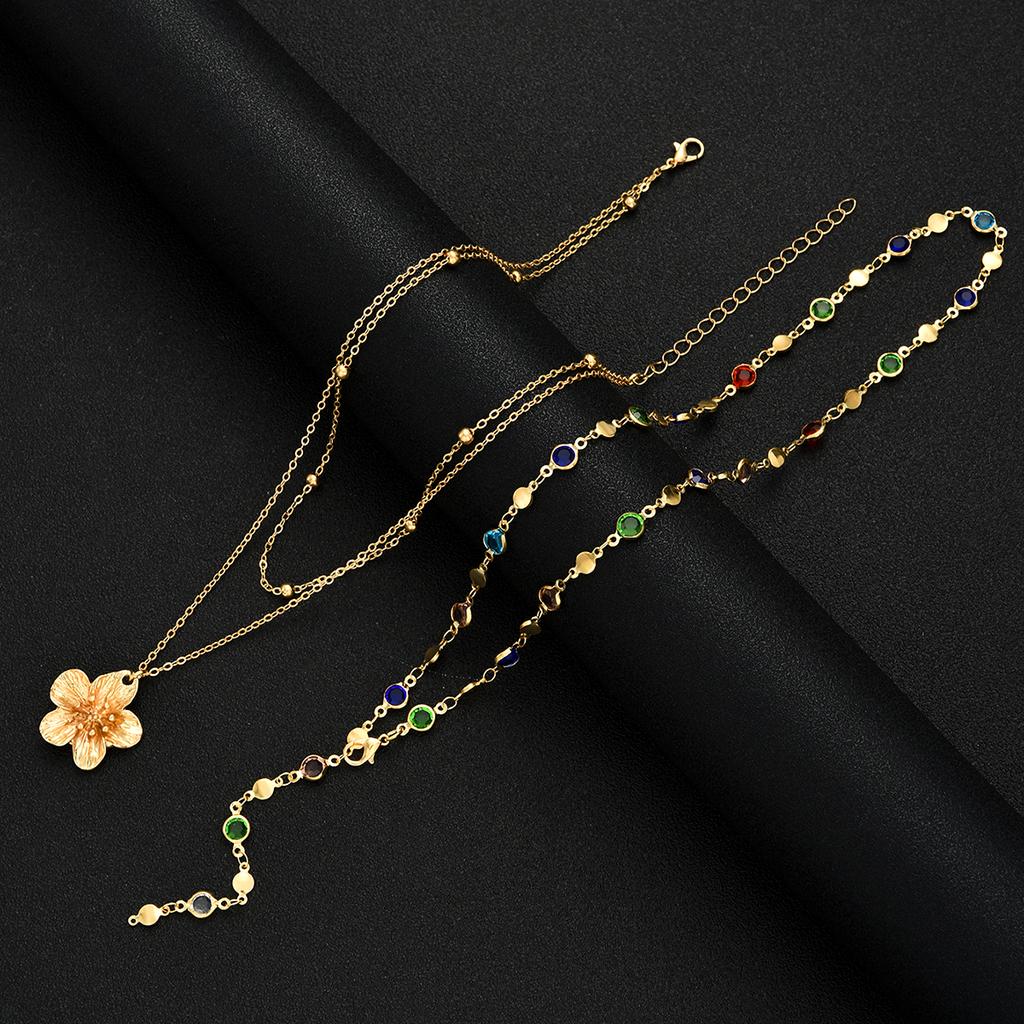 3 Stück/Set Y2K Boho Sonnenblumen Fisch Anhänger Choker Halskette für Damen Trend Sexy Bunt Kristall Brustkette Hochzeits Schmuck Geschenk