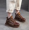 Fashion Hot Brand 5CM Women Boots Autumn Winter Mixed Colors Genuine Cow Leather Warm Ankle Boots Ladies High Top Casual Sneakers Shoes