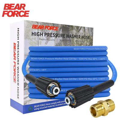Super elastīga augstspiediena mazgāšanas šļūtene 2900 PSI pret lūzumiem Izturīga spiediena mazgātāja šļūtene 1/4 Automašīnu mazgāšanas pagarinātājšļūtene M22-tapveida 14/15