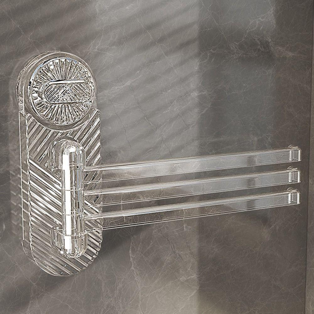 Wall-mounted Rotating Towel Holder Suction Cup Rag Rack Durable Cloth Rack  Household