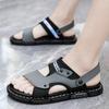 Men's Slippers Summer New Sandals Men PU Leather Sandals Adult Thick-soled Beach Shoes Male Non-slip Open-toe Casual Sandals