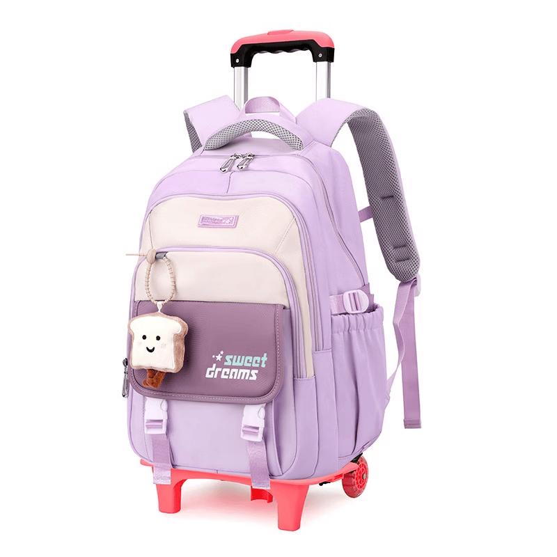 Kids' Waterproof Stair-Climbing Rolling School Backpack