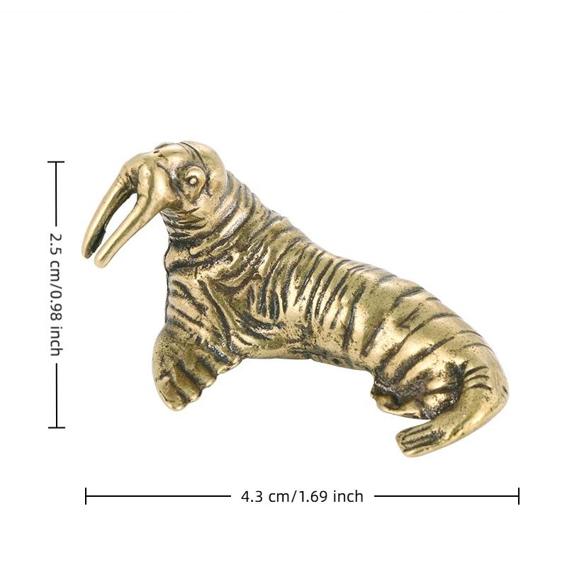 Solid Brass Shark Blue Whale Miniature Figurine Handcrafted Feng Shui Ornament for Office Tabletop Home Gift