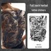 Wasserdichter semi-permanenter Vollrücken-Kräuter-Tattoo-Aufkleber - Langlebiges, realistisches Design für Männer und Frauen