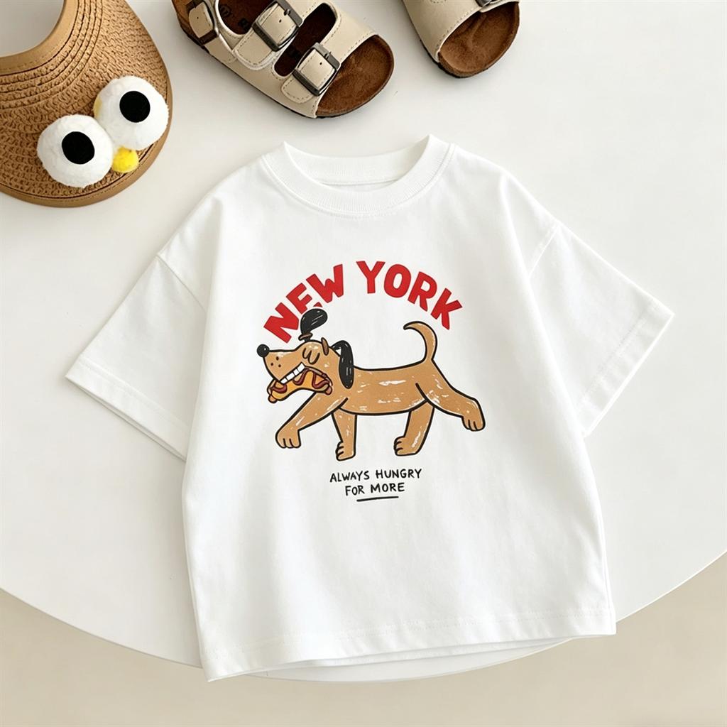 Cartoon T Shirt New Design Tees Summer Clothing Girls Lovely Short-sleeved Tops Outer Wear Boys Child Pure Cotton T-shirt
