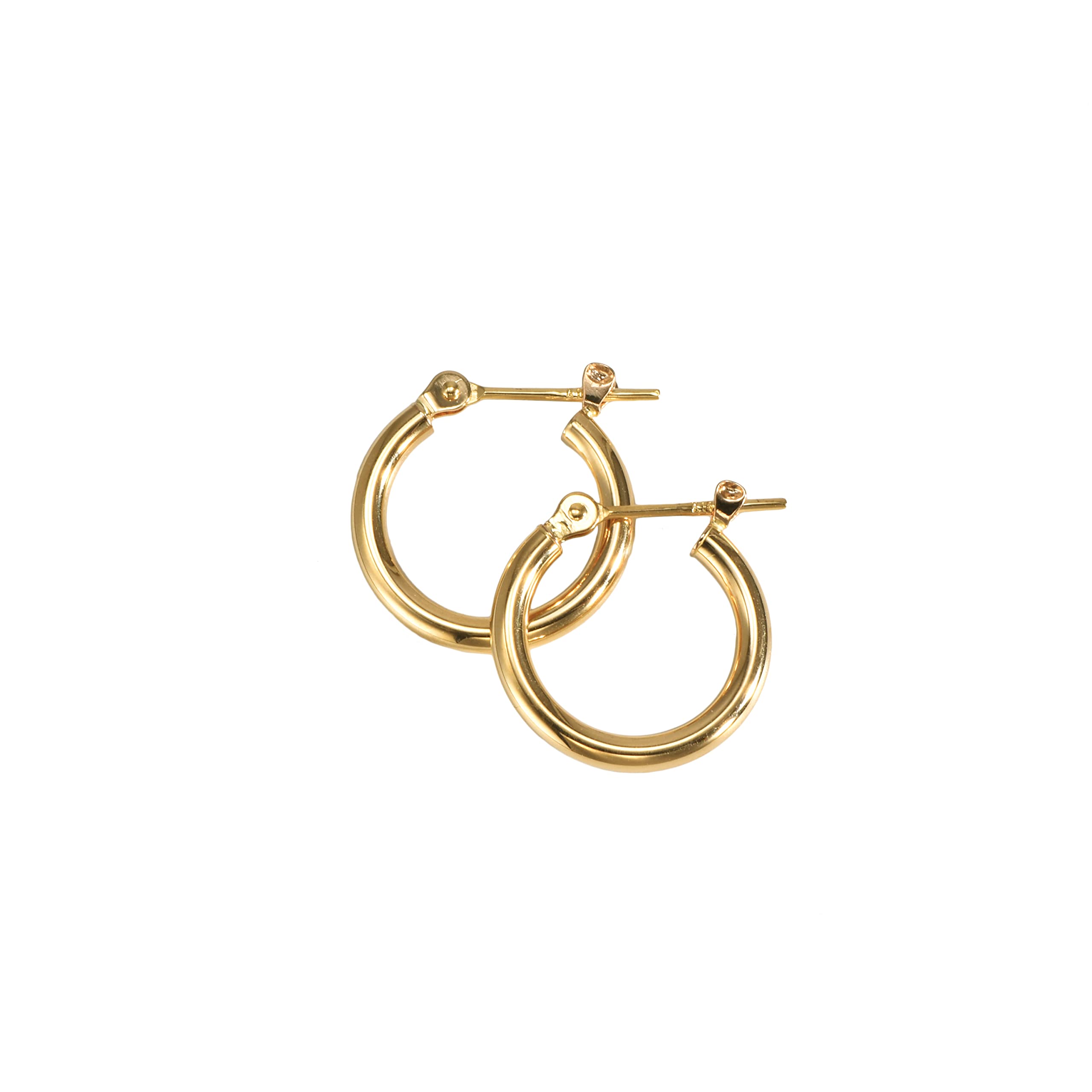 

Золоті сережки-кільця K18 18K 15 мм 2 мм шириною 1 пара [Speranza] золотий