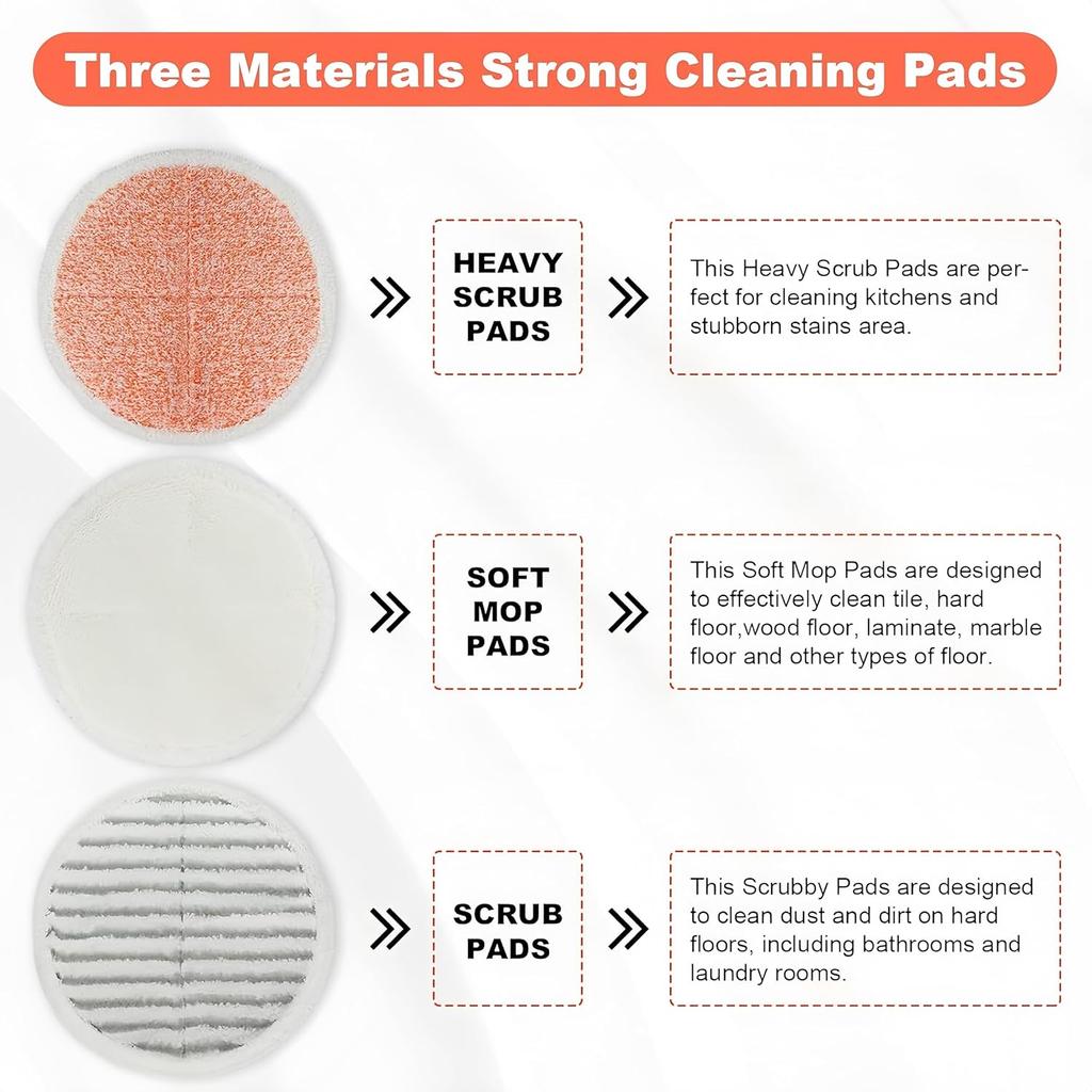 Mop Pads Replacement for Bissell Spinwave/Spin Wave/Crosswave,Expert/Pet/Cordless Hard Floor 20399 23157 2039A 2124A 20393 2039T 2039W 20391 2307