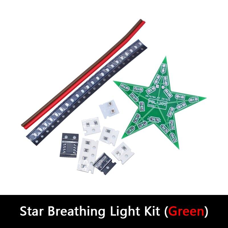 Studenten trainieren DIY Kit Fünfzackiger Stern Atemlicht Farbverlauf LED-Licht für Weihnachtslöttraining Rot Grün Blau