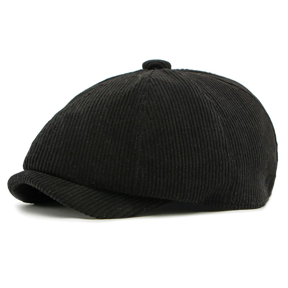 Herbst Winter Mütze Herren Damen Achteckige Mütze Dick Warm Corduroy Britisch Vintage Newsboy Mütze