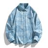 2026 Spring Summer Men Long Sleeve Tie-Dye Shirts Men Y2K Vintage Cargo Shirt Korean Fashion Loose Streetwear Blouses Clothes