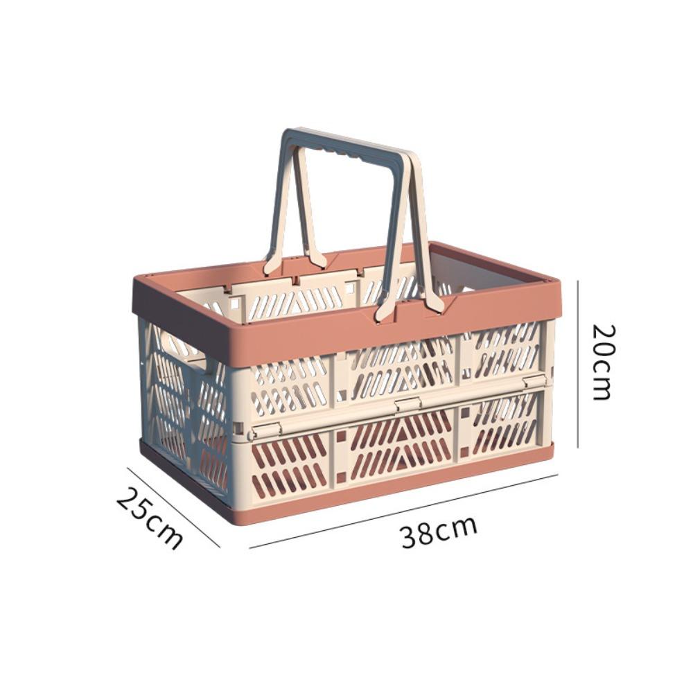Plastic Folding Storage Basket with Handle Foldable Storage Box For Kitchen and Camping