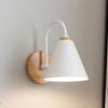 Wall Decor Modern Nordic Bedroom Wall Lamp Solid Color Wood Bedside Wall Light