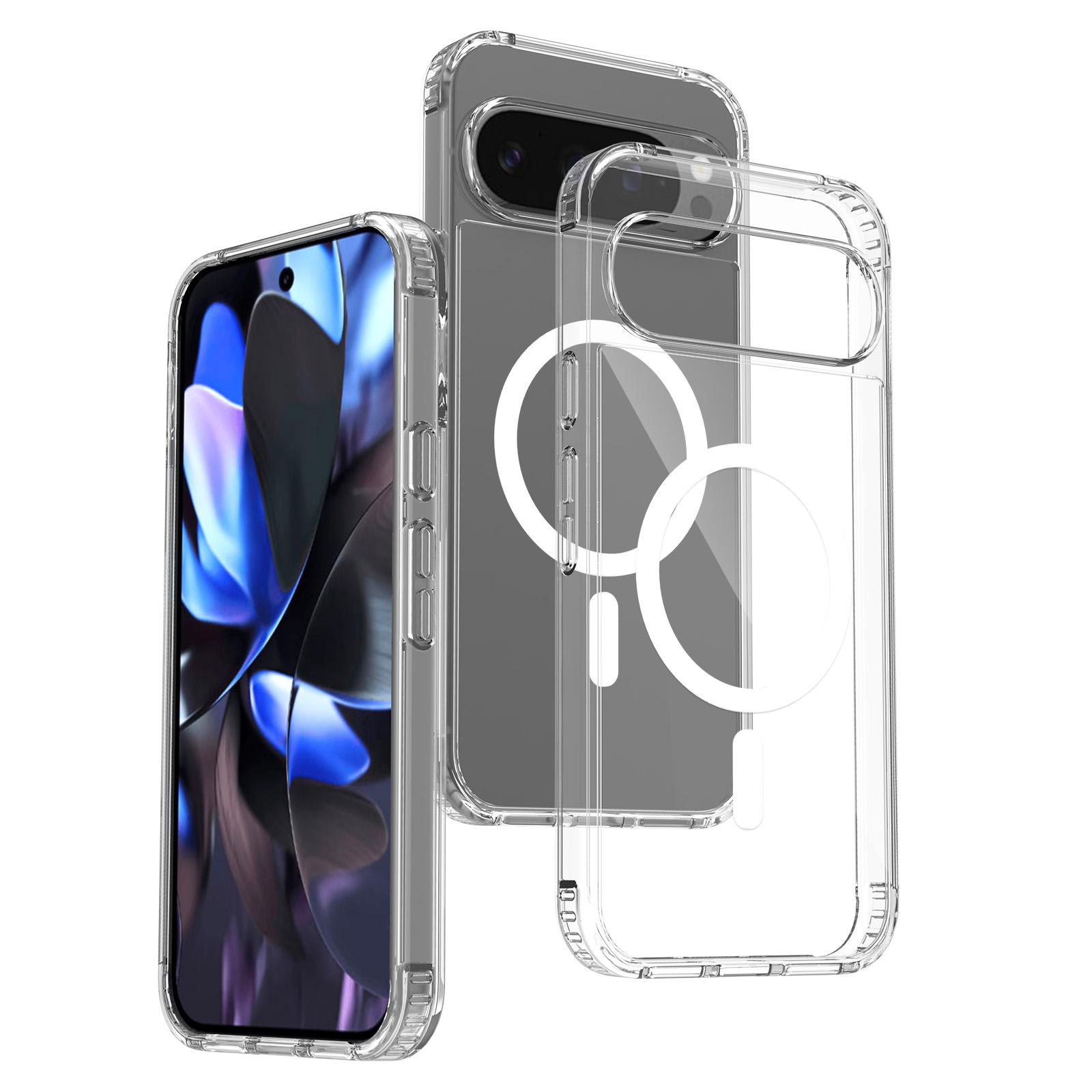 

For Google Pixel 10 Pro XL Magnetic Case 2.0mm Scratch Resistant TPU+PC Clear Phone Cover A