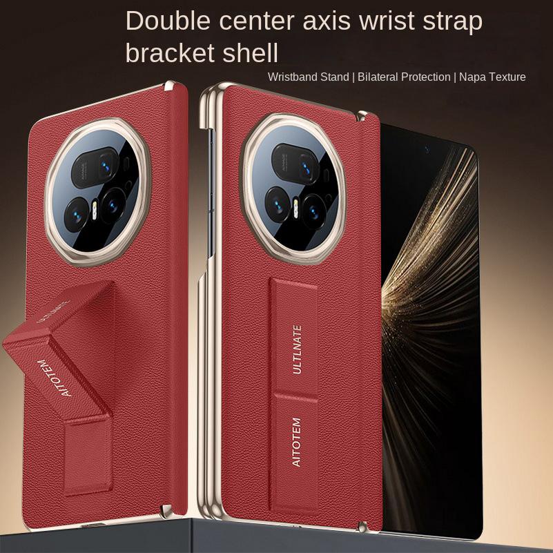 Napapi Double-Sided Protective Wrist Strap Case For Honor Magic V5 magic V3 V2 Electroplated Frame Slim Protect Cover
