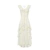 VEROMODA Women's Floral Print Sleeveless Back-Tie Ruffle Maxi Dress