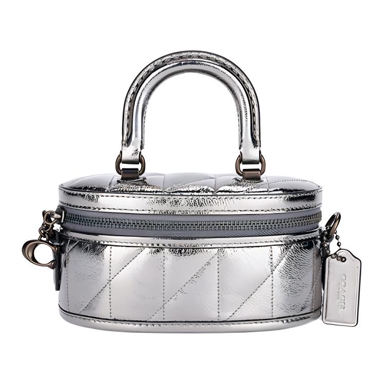 

Coach Trail 17 Surround Zip Closure Lambskin Leather Shoulder Crossbody Handbag Small Women handbag Charcoal CW577-V5XAU Gift Box Set (Basic Set+Black Box)