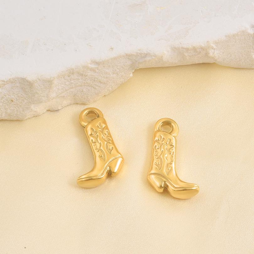 4pcs Mix Boots Pendants For Jewelry Making Supplies Clothing Accessories Stainless Steel Charm Bulk DIY Keychain Necklace Charms