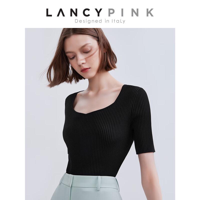 LANZHI Italian Designed Elegant Short Sleeve Knit T-Shirt