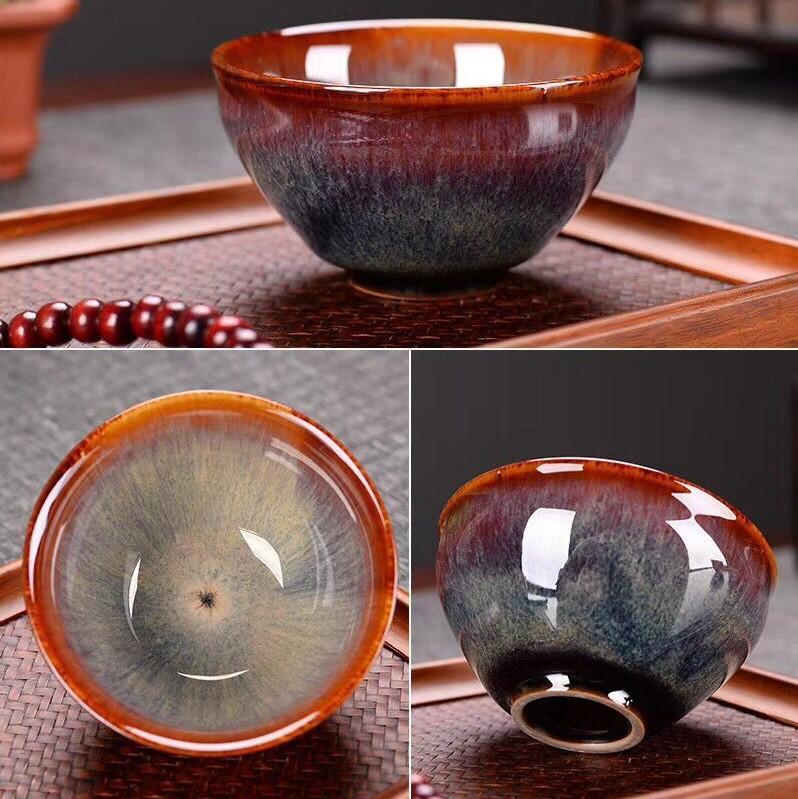 

Japanese-style Handmade Ceramic Teacup Tree Leaf Pattern Tea Bowl Tea Set Accessories Master Cup Portable Personal Cup New